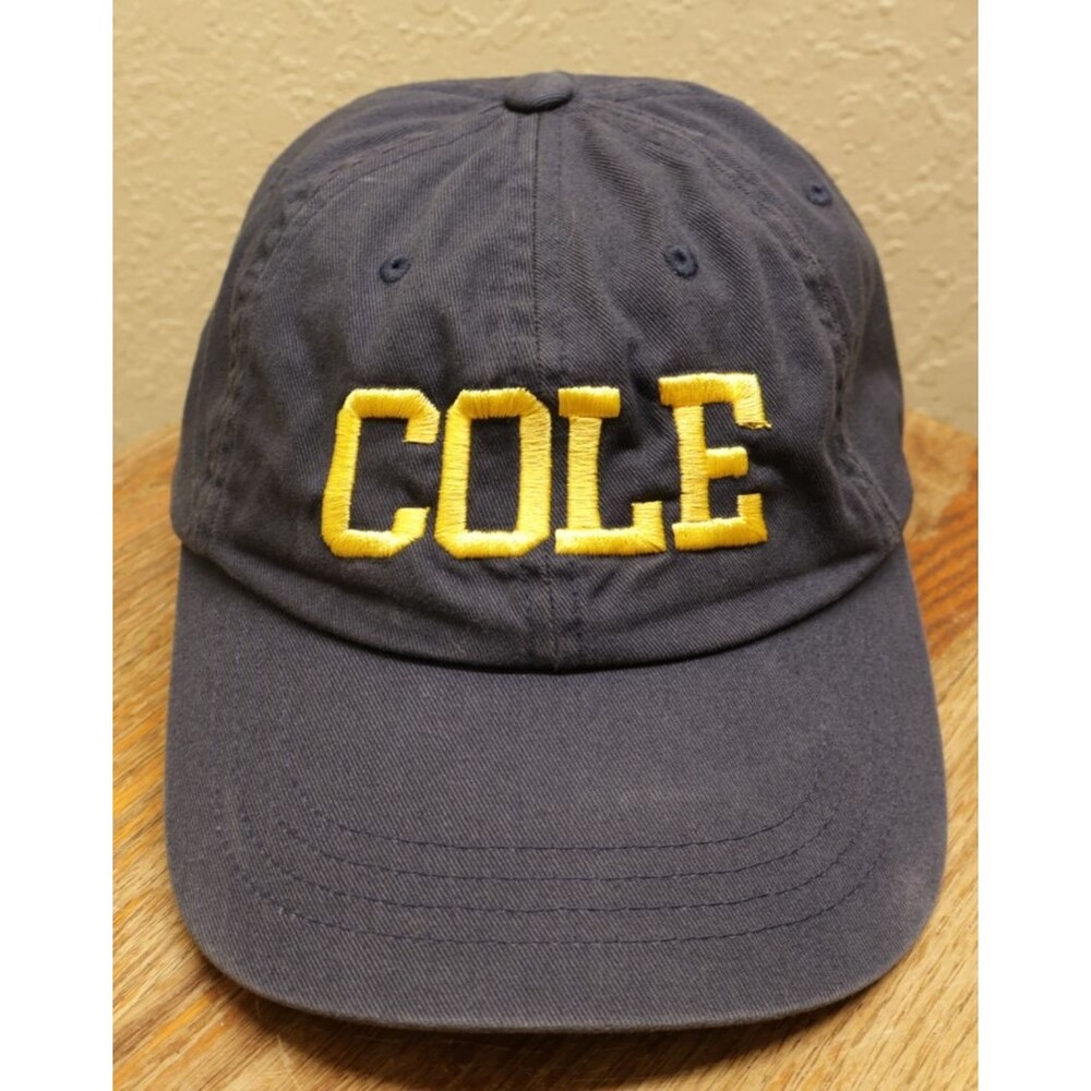 The Classics by Yupoong COLE Embroidered Strapback Dad Hat - Navy Blue / Yellow